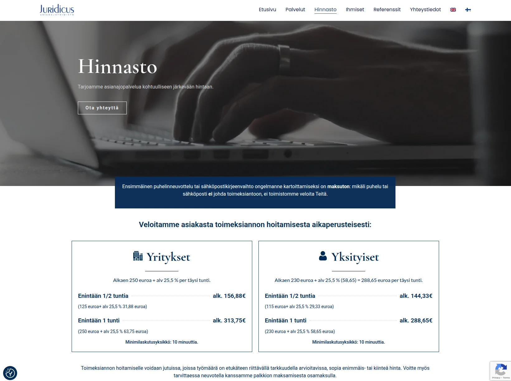 Juridicus verkkosivut