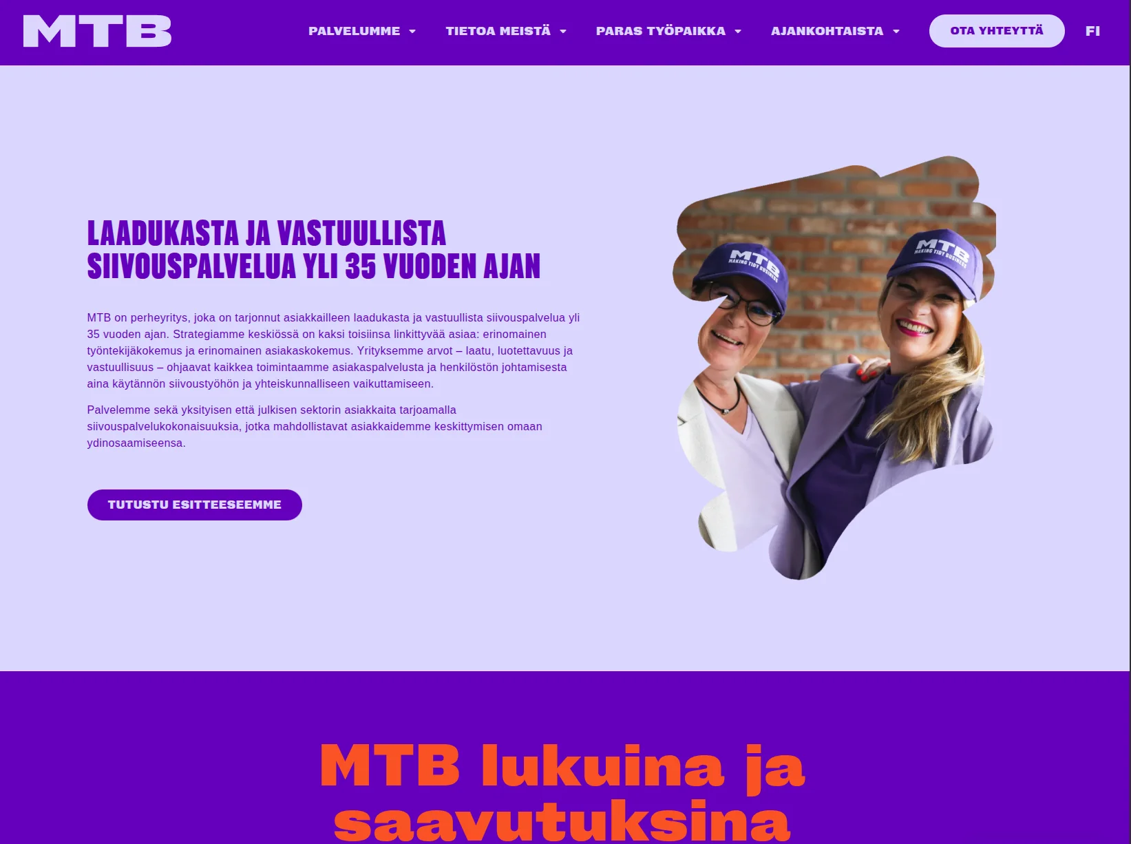 MTB-Siivouspalvelu verkkosivut